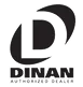 Black and white logo with a stylized D above the text DINAN AUTHORIZED DEALER.