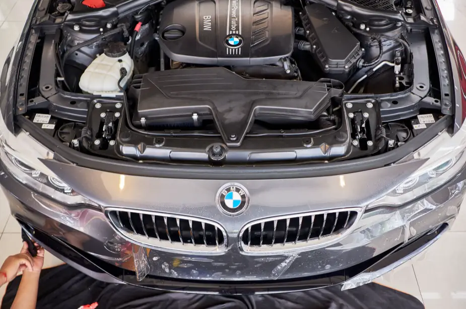 BMW Repair in Castle Rock by Titan Auto Tech – an open hood of a BMW car while undergoing repairs